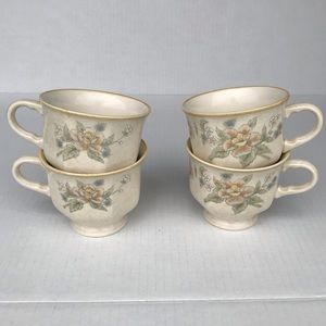 Set Of 4 Mikasa Avante Napoli Tea Cups Footed Coffee/Tea Cups FE 903 Vin…